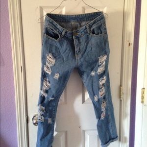 Ripped mom jeans